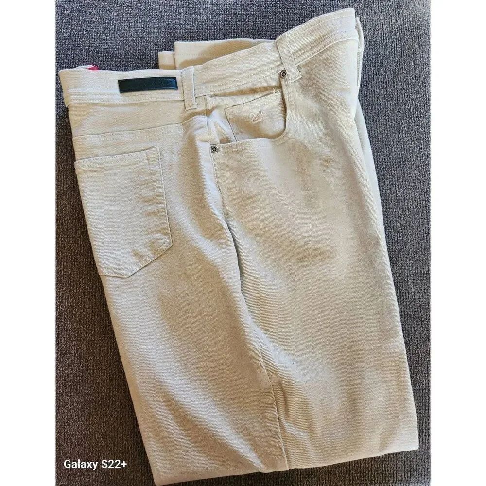W1 Gloria Vanderbilt casual off white denim straight leg ankle jeans Sz 14